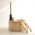 Wood Fired Hot Tub Designed for Year-Round Wellness, 4-5 Person Capacity, Internal Stove, Pine Construction