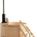 Wood Fired Hot Tub Designed for Year-Round Wellness, 4-5 Person Capacity, Internal Stove, Pine Construction