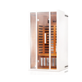 2 Person Extendable FAR Infrared Sauna for Home, Hemlock Wood Low EMF 6 Carbon Heaters Indoor Saunas with LED Lights, Bluetooth Speaker, Digital Control Panel, and Seating Bench