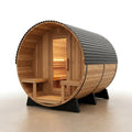 Outdoor Barrel Sauna Built for Daily Recovery, Cedar Construction, 9Kw Electric Heat, WiFi Control