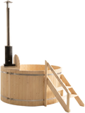Wood Fired Hot Tub Designed for Year-Round Wellness, 4-5 Person Capacity, Internal Stove, Pine Construction