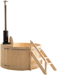 Wood Fired Hot Tub Designed for Year-Round Wellness, 4-5 Person Capacity, Internal Stove, Pine Construction