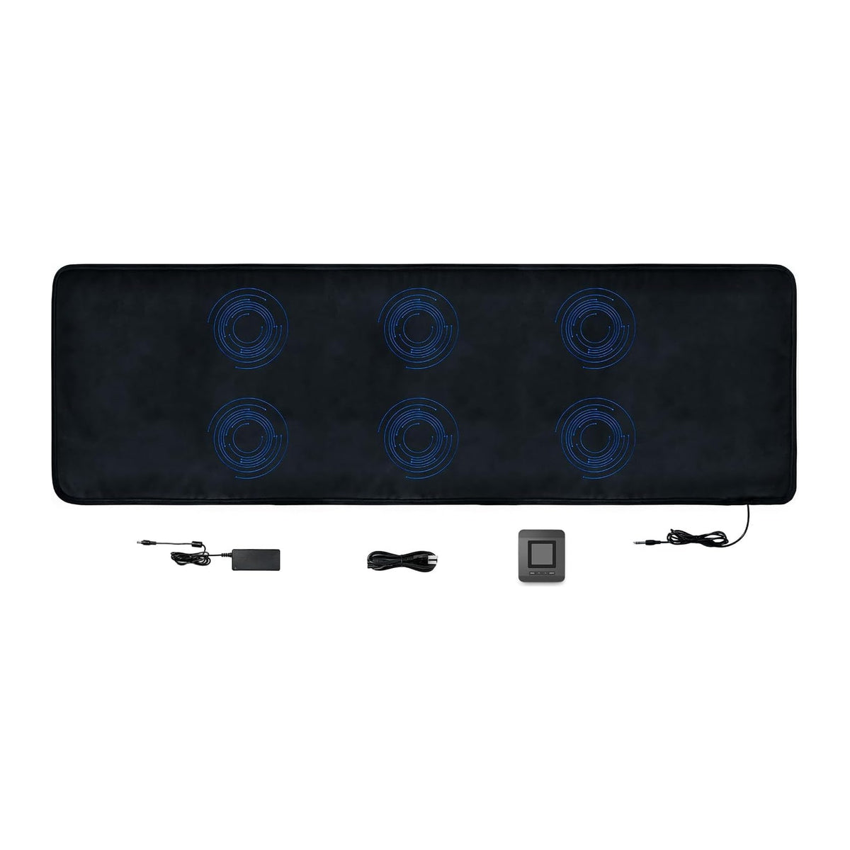 UTK H51L1 heated PEMF mat laid flat with controller and power adapter