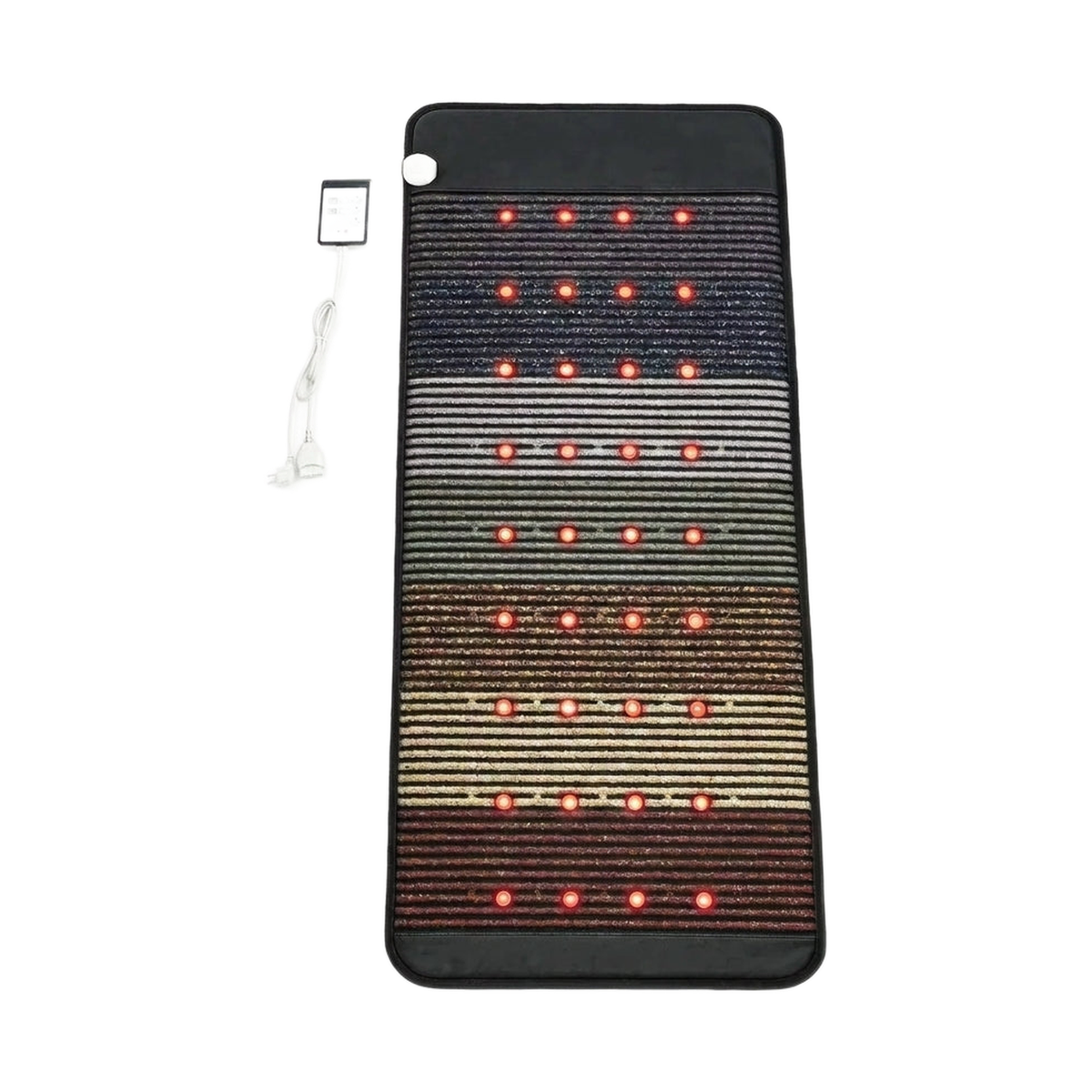 Infrared PEMF therapy mat with red light and natural gemstone layer