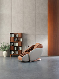 Ceragem Pause M10 beside a bookshelf
