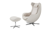 Ceragem Pause M4 massage chair in oatmeal beige with footstool