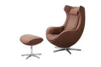 Ceragem Pause M4 massage chair in camel brown with footstool