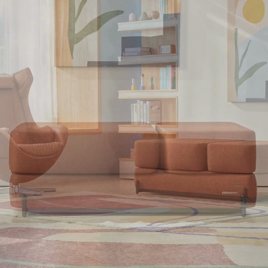 Ceragem Master S4 folded as a bench and unfolded as a lounger