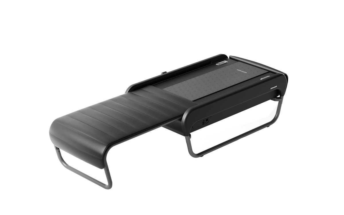 Ceragem Master V5 thermal massage bed in black, open