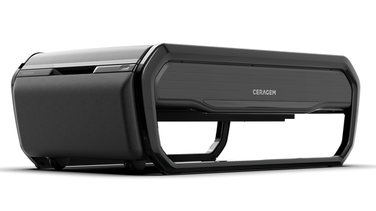 Ceragem Master V6 folded closed as a bench, black