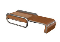 Ceragem Master V6 thermal massage bed in camel brown, open